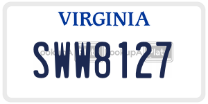 SWW8127  license plate in VA