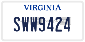 SWW9424  license plate in VA