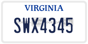 SWX4345  license plate in VA