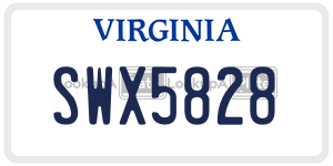 SWX5828  license plate in VA