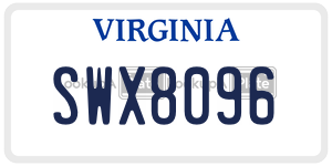 SWX8096  license plate in VA