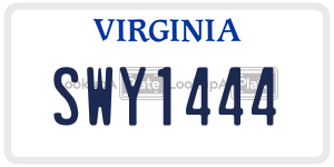 SWY1444  license plate in VA