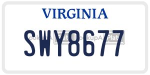SWY8677  license plate in VA