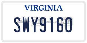SWY9160  license plate in VA