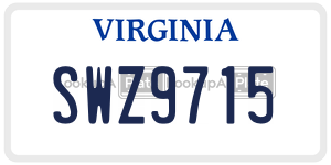 SWZ9715  license plate in VA