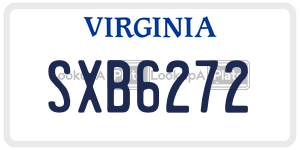 SXB6272  license plate in VA