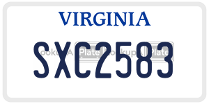 SXC2583  license plate in VA