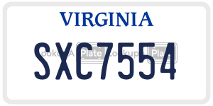 SXC7554  license plate in VA