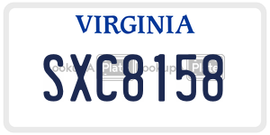 SXC8158  license plate in VA