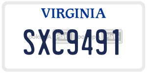 SXC9491  license plate in VA