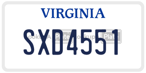 SXD4551  license plate in VA