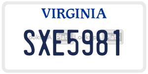 SXE5981  license plate in VA