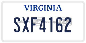 SXF4162  license plate in VA