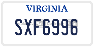 SXF6996  license plate in VA