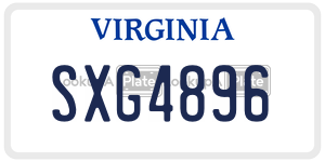 SXG4896  license plate in VA