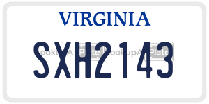 SXH2143  license plate in VA