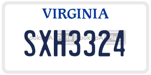 SXH3324  license plate in VA