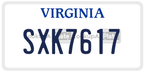 SXK7617  license plate in VA