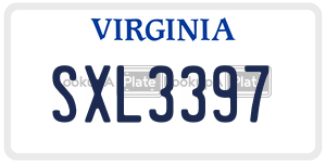 SXL3397  license plate in VA