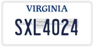 SXL4024 license plate in Virginia