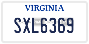 SXL6369  license plate in VA