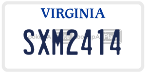 SXM2414  license plate in VA