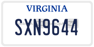 SXN9644  license plate in VA