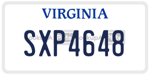 SXP4648  license plate in VA