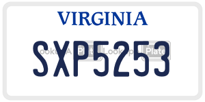 SXP5253  license plate in VA