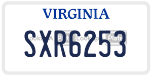 SXR6253  license plate in VA