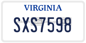 SXS7598  license plate in VA