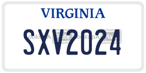SXV2024  license plate in VA