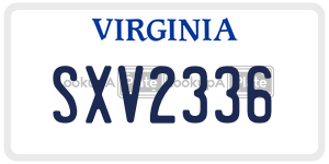 SXV2336  license plate in VA