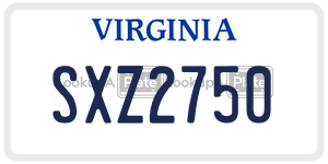 SXZ2750  license plate in VA