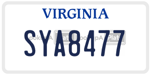 SYA8477  license plate in VA