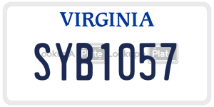 SYB1057  license plate in VA