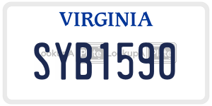SYB1590  license plate in VA