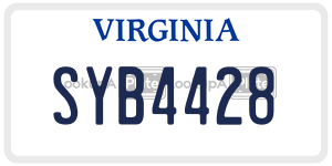 SYB4428  license plate in VA