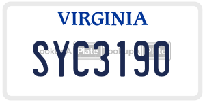SYC3190  license plate in VA