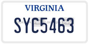 SYC5463  license plate in VA