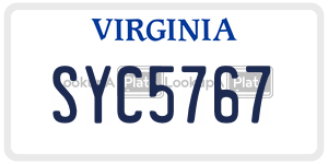 SYC5767  license plate in VA