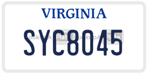 SYC8045  license plate in VA