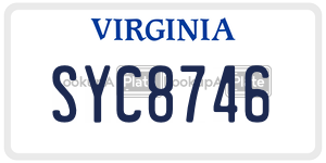 SYC8746  license plate in VA