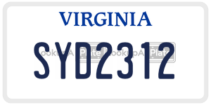 SYD2312  license plate in VA