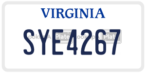 SYE4267  license plate in VA