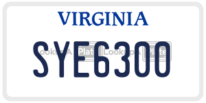 SYE6300  license plate in VA