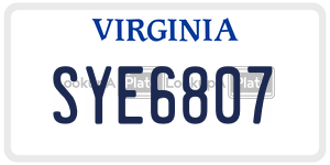 SYE6807  license plate in VA