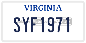 SYF1971  license plate in VA