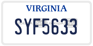 SYF5633  license plate in VA