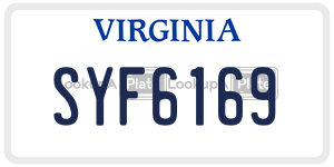 SYF6169  license plate in VA